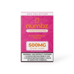 numbz 7- Hydroxymitragynine Chewable Passionfruit Peach 50mg Tablet