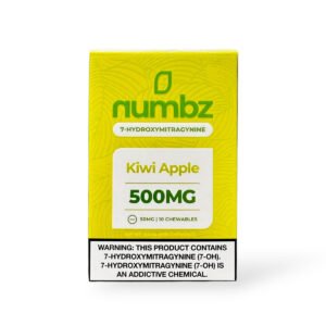 numbz 7-Hydroxymitragynine Chewable Tablets Kiwi Apple 50mg Per Tablet